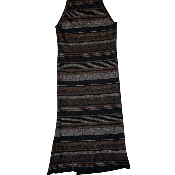 House of Harlow 1960 Black and Brown Striped Midi Dress - Picture 2 of 5